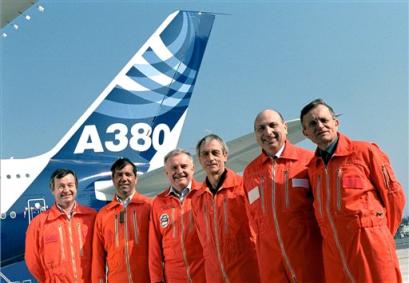 The crew of the A380's first flight